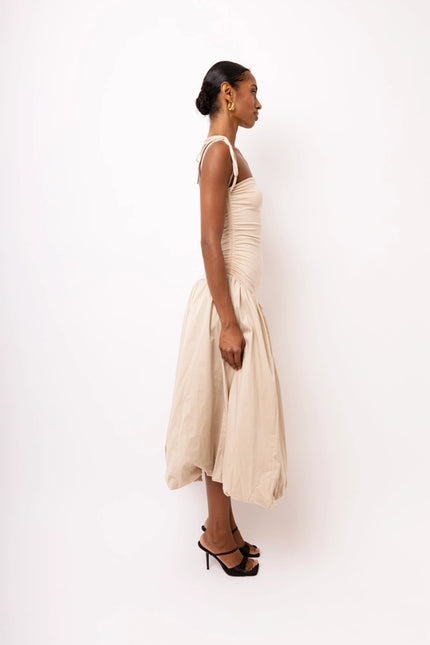 Alexa Beige Puffball Dress-Dress-Amy Lynn-Urbanheer