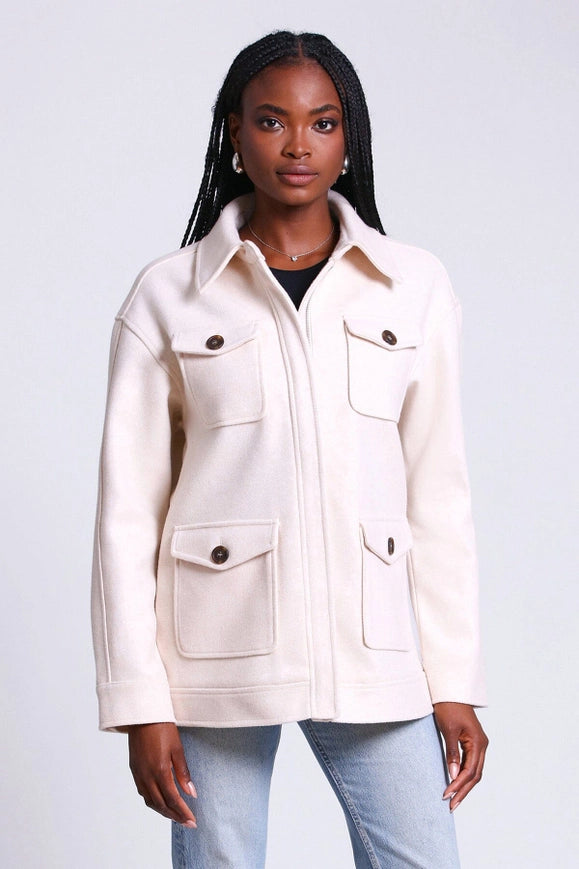 Relaxed Utility Shacket Ivory-Jacket-Avec Les Filles-S-Urbanheer