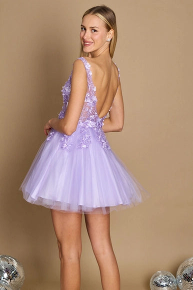 Lilac Dylan & Davids Short Formal Prom Dress-Dylan & Davids-Urbanheer