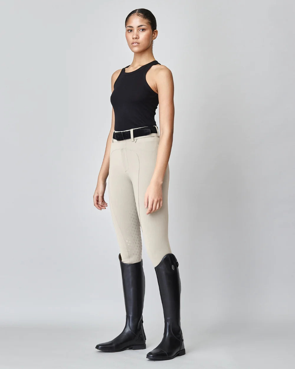 High-Rise Compression Breeches Tan-Breeches-Yagya-Urbanheer