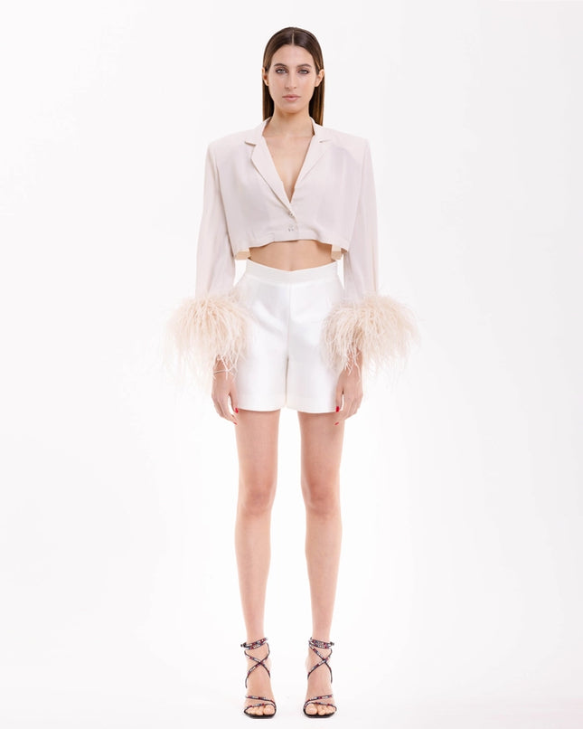 Iris Crop Champagne-SHIRT-Giulia De Leonardi Couture-S-Urbanheer