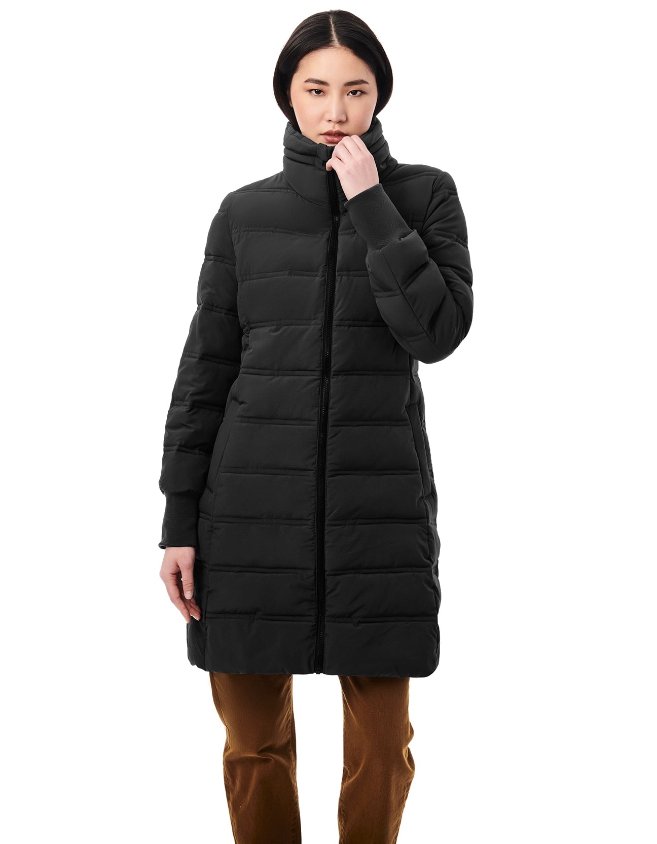 Horizontal Quilt Puffer Jacket - Black-Clothing - Women-Bernardo-Black-XS-Urbanheer