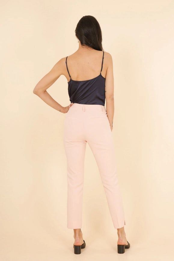 High Waist Cigarette Pants Pink-Pants-Attentif Paris-Urbanheer