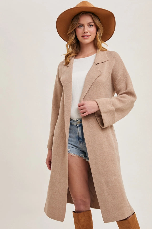 Effortless Knitted Trench Coat LATTE