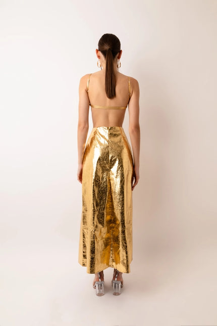 Jennifer Gold Metallic Maxi Dress-Dress-Amy Lynn-Urbanheer
