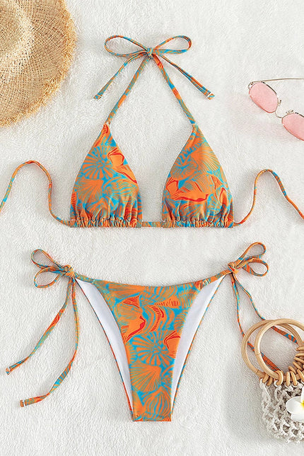 2 Piece Flower Print Bikini Swimsuit