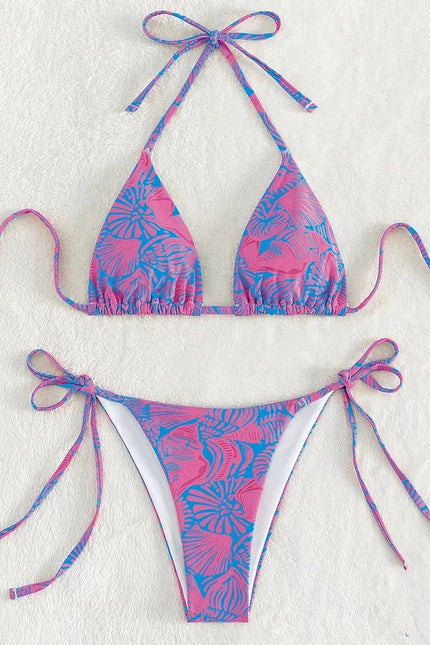 2 Piece Flower Print Bikini Swimsuit