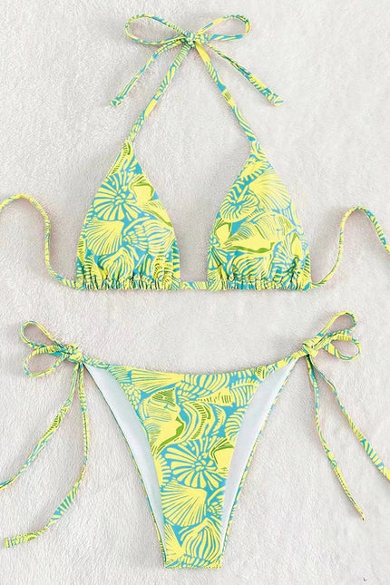 2 Piece Flower Print Bikini Swimsuit