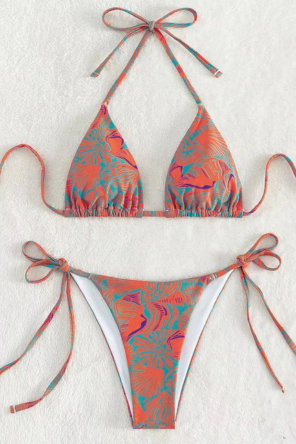 2 Piece Flower Print Bikini Swimsuit