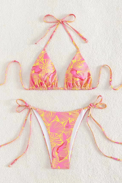 2 Piece Flower Print Bikini Swimsuit