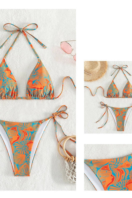 2 Piece Flower Print Bikini Swimsuit