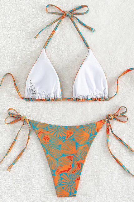 2 Piece Flower Print Bikini Swimsuit