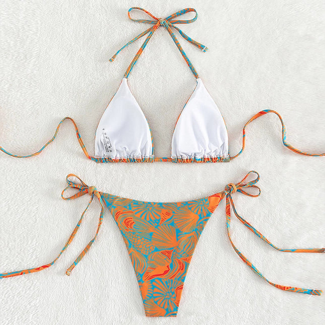 2 Piece Flower Print Bikini Swimsuit