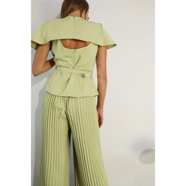 2 Tops and Pants Belt Set APPLE GREEN