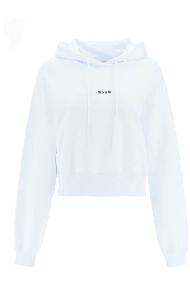 Msgm Small Logo Cropped Sweatshirt-MSGM-White-XS-Urbanheer