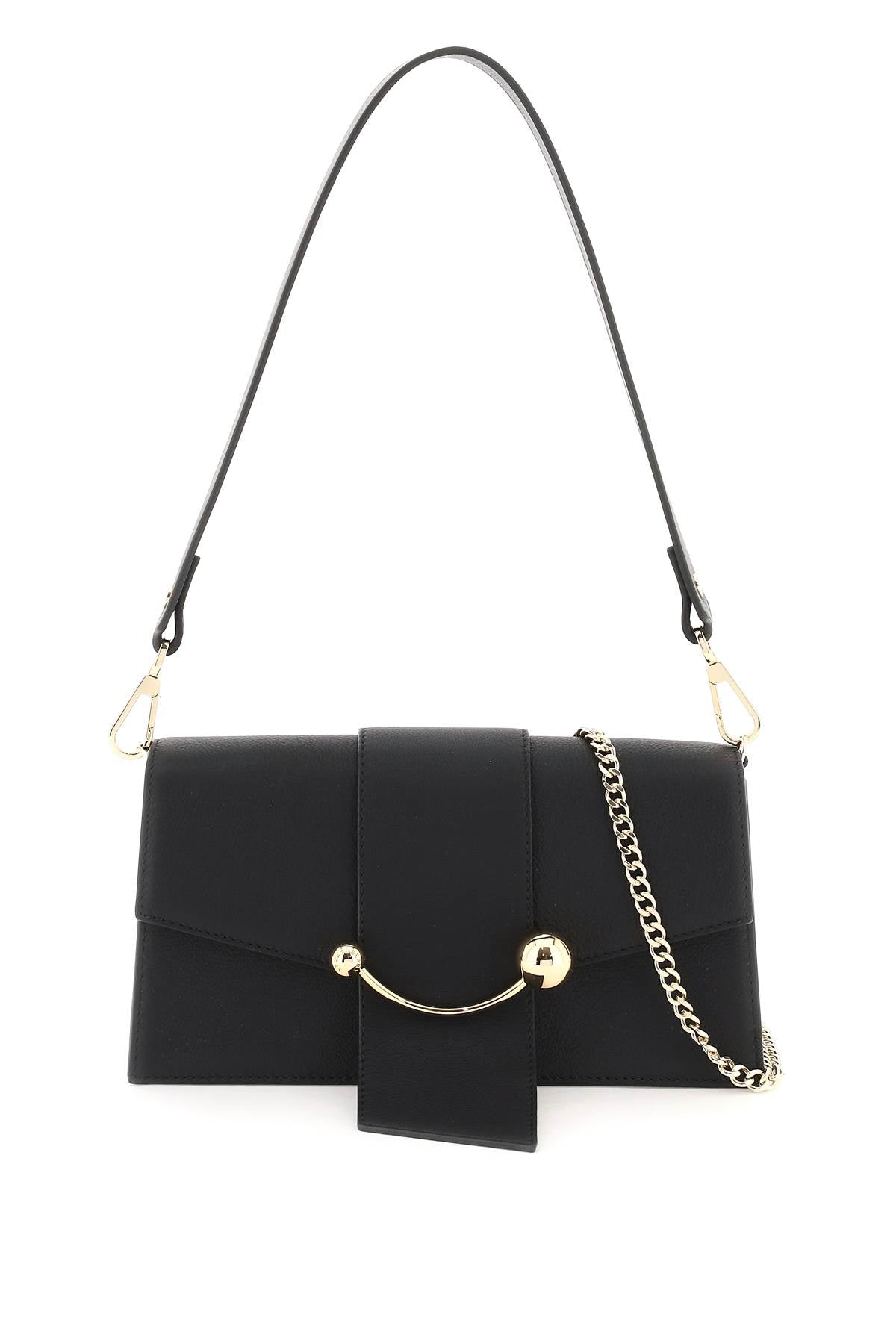 Strathberry 'Mini Crescent' Leather Bag Black-Strathberry-os-Urbanheer