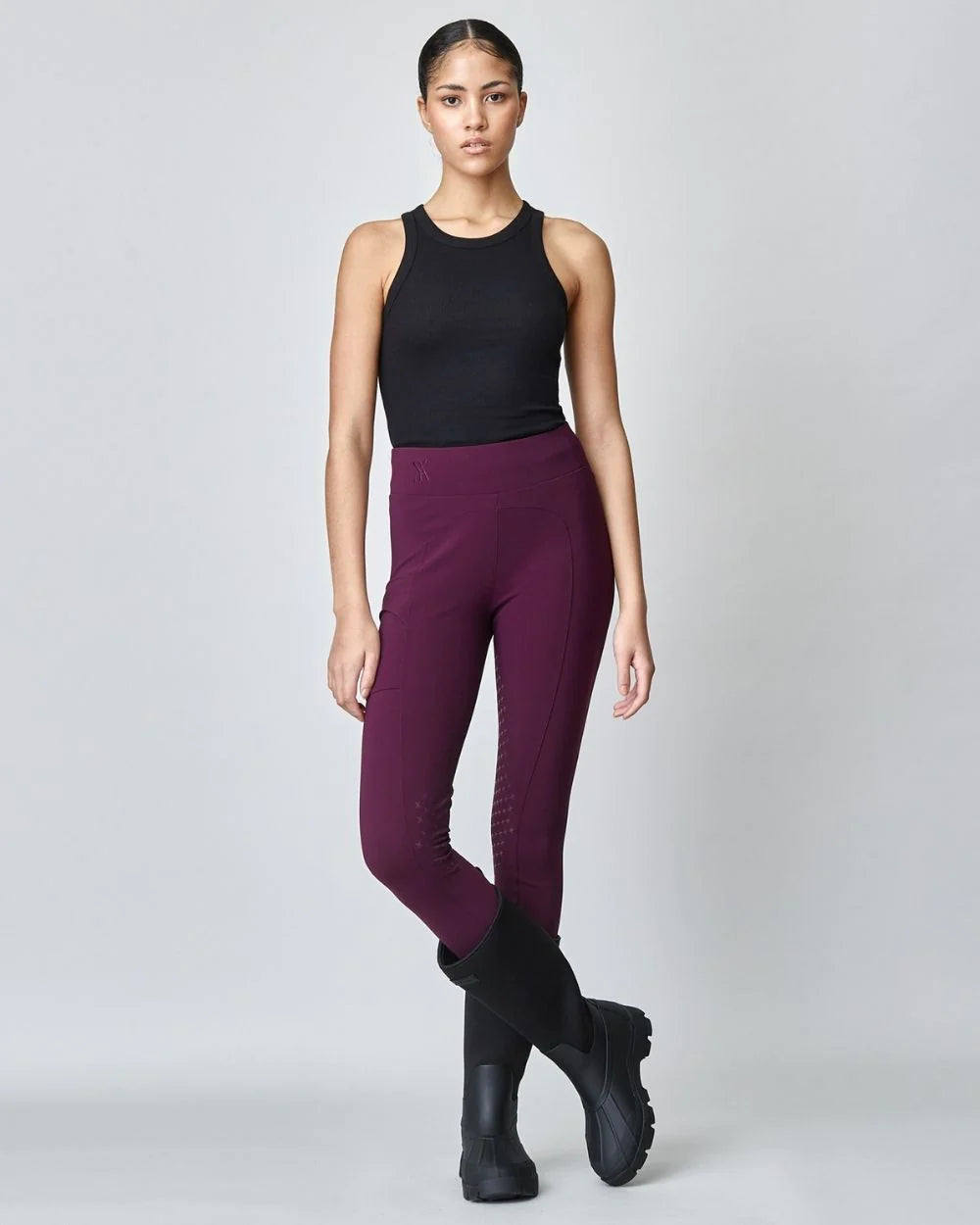 Сompression Pull-On Riding Breeches Burgundy-Breeches-Yagya-Urbanheer