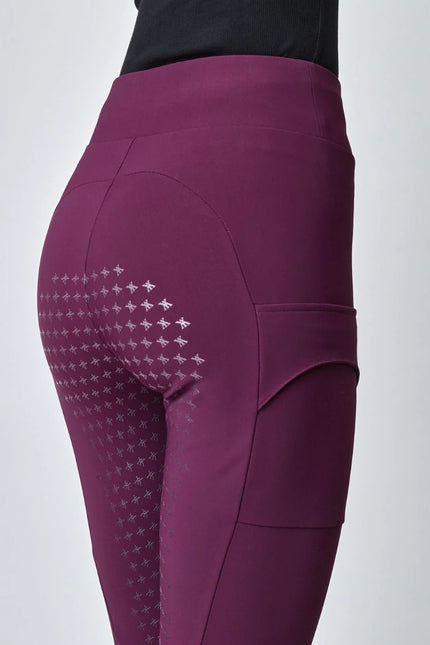 Сompression Pull-On Riding Breeches Burgundy-Breeches-Yagya-Urbanheer