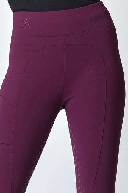 Сompression Pull-On Riding Breeches Burgundy-Breeches-Yagya-Urbanheer