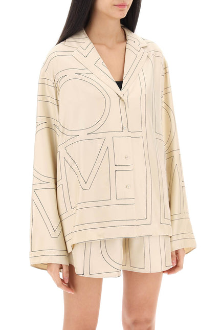 Toteme monogram silk pajama top