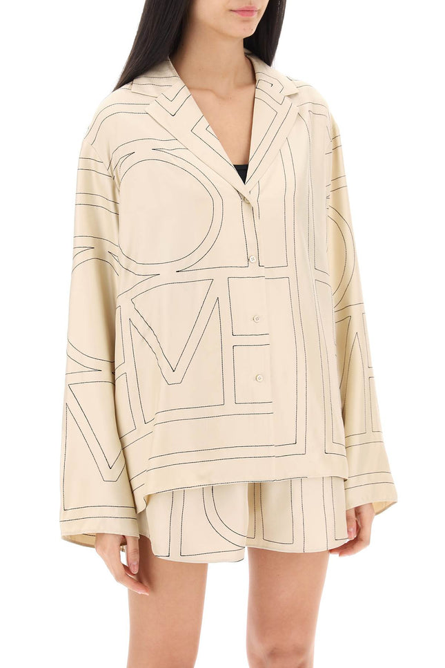 Toteme monogram silk pajama top