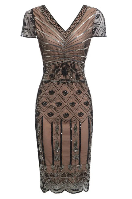 Sandra Midi Flapper Party Dress-Jywal London-Urbanheer