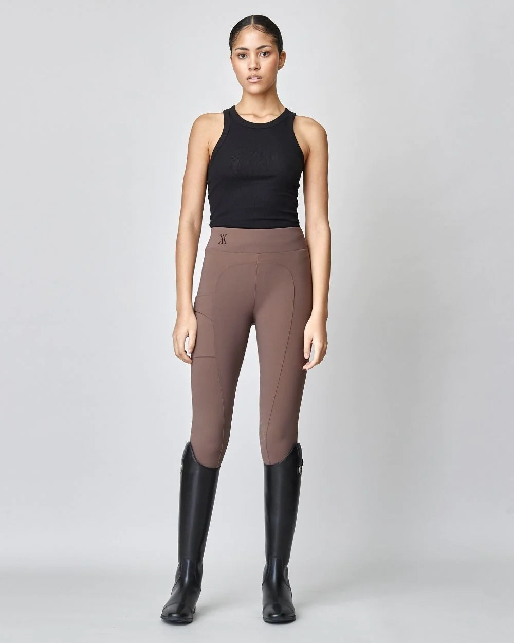 Сompression Pull-On Riding Breeches Brown-Breeches-Yagya-Urbanheer