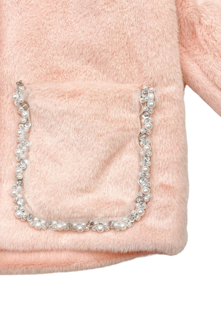 Embellished Trim Furry Jacket-doe a dear-Urbanheer