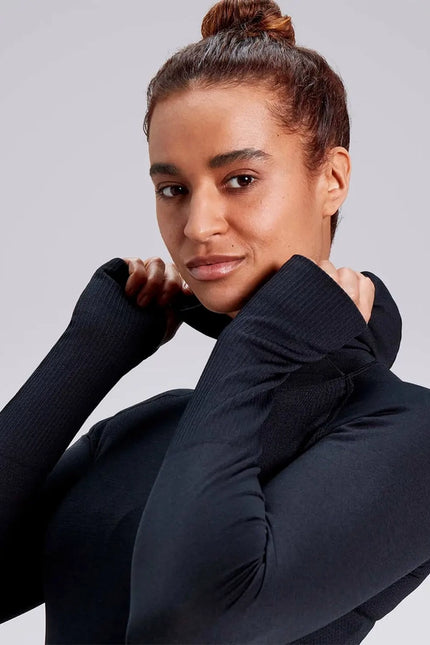 Female Cross X Seamless Hoodie - Black-Hoodie-HPE Activewear-Urbanheer