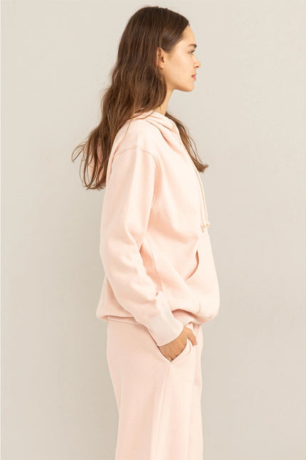 Weekend Chiller Drop Shoulder Oversized Hoodie - Pink-Clothing - Women-HYFVE-Urbanheer