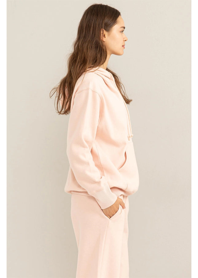 Weekend Chiller Drop Shoulder Oversized Hoodie - Pink-Clothing - Women-HYFVE-Urbanheer