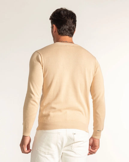 Creme V-Neck Sweater-Sweater-Williot-Urbanheer