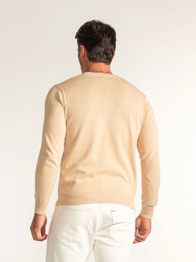 Creme V-Neck Sweater-Sweater-Williot-Urbanheer