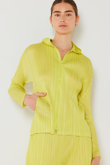 Marina West Swim Pleated Hood Jacket with 2 Way Zipper-UHX-Lime-S/M-Urbanheer