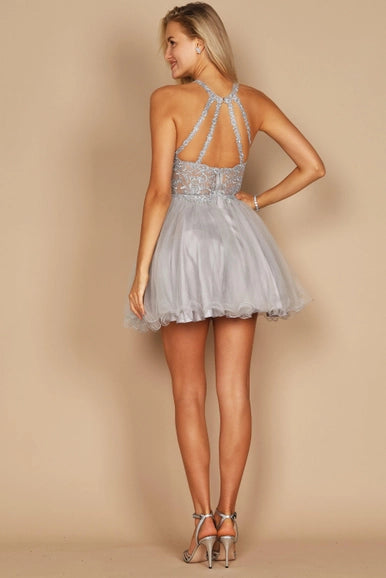 Silver Dylan & Davids Short Homecoming Dress-Dylan & Davids-Urbanheer