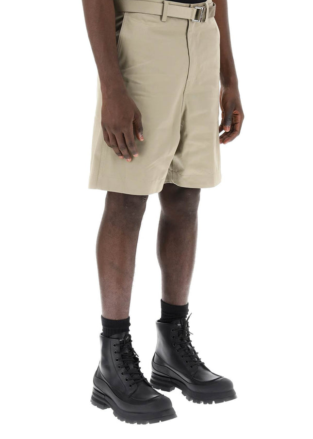 Sacai cotton belted shorts