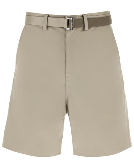 Sacai cotton belted shorts