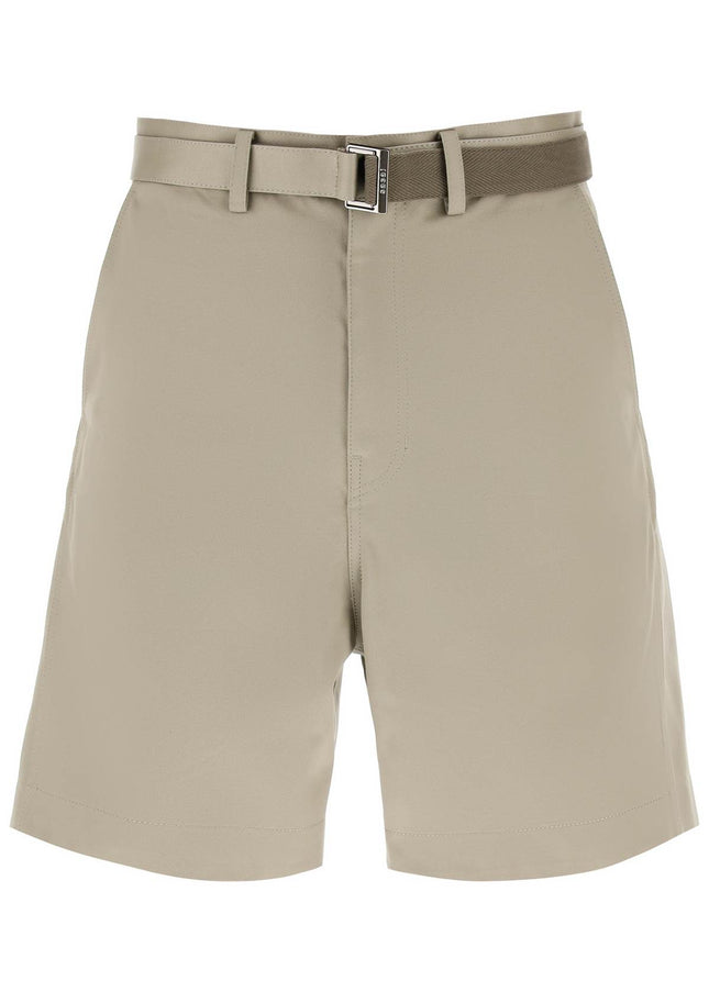 Sacai cotton belted shorts