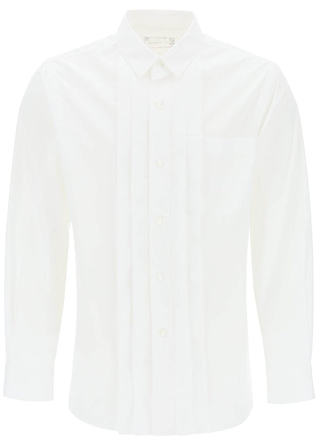 Sacai layered poplin effect shirt with