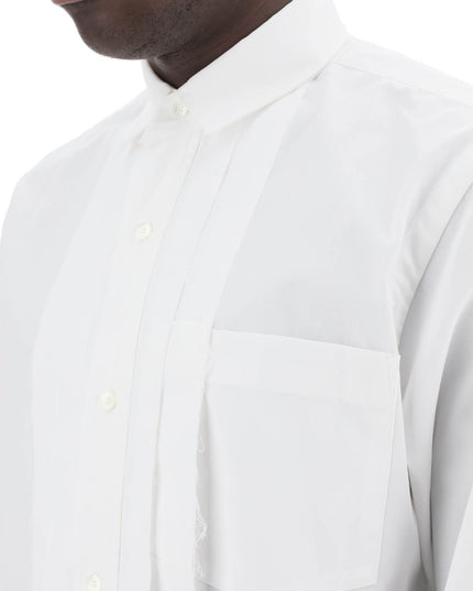 Sacai layered poplin effect shirt with