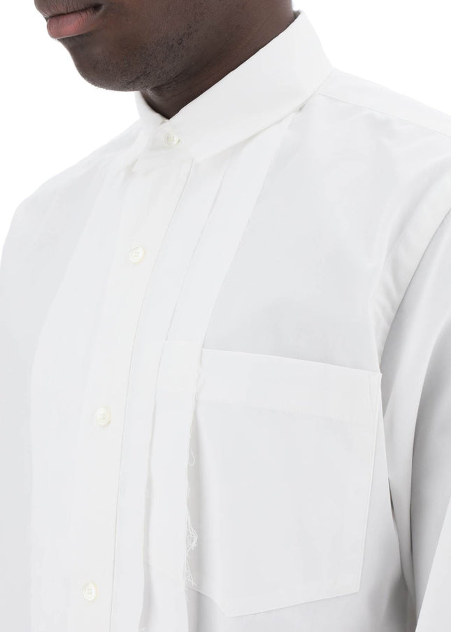 Sacai layered poplin effect shirt with