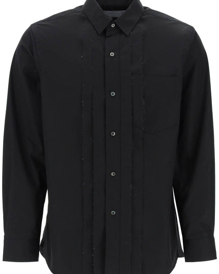 Sacai layered poplin effect shirt with