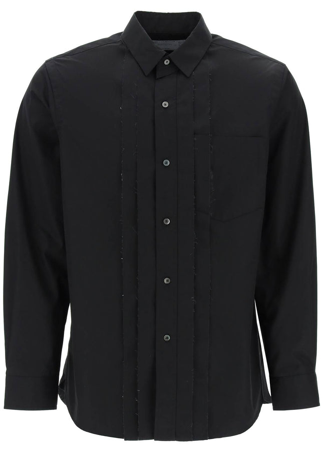 Sacai layered poplin effect shirt with