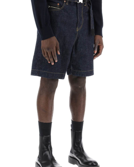 Sacai denim bermuda shorts with removable belt