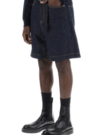 Sacai denim bermuda shorts with removable belt