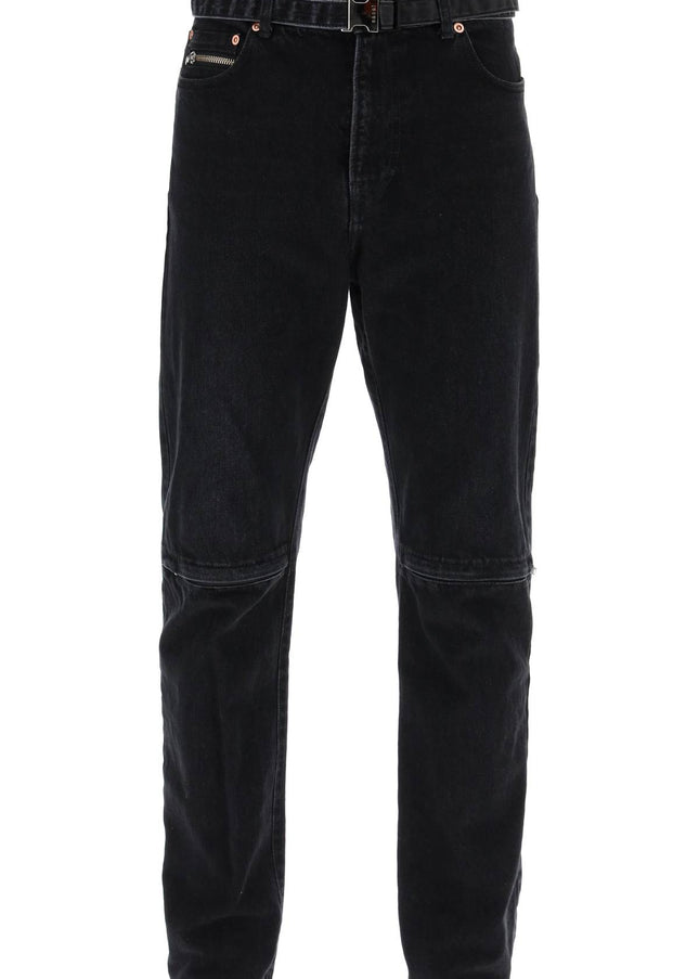 Sacai slim jeans with belt