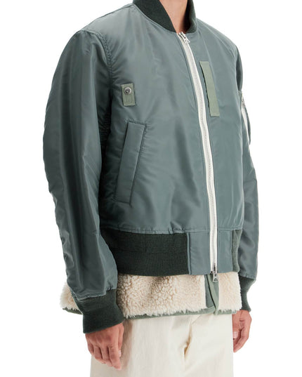 Sacai layered hybrid bomber jacket