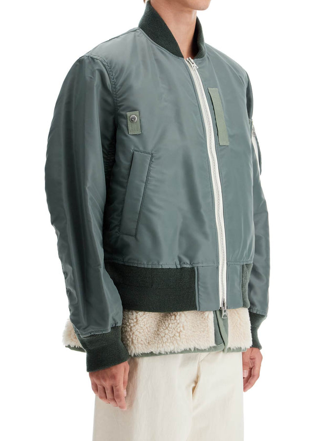 Sacai layered hybrid bomber jacket