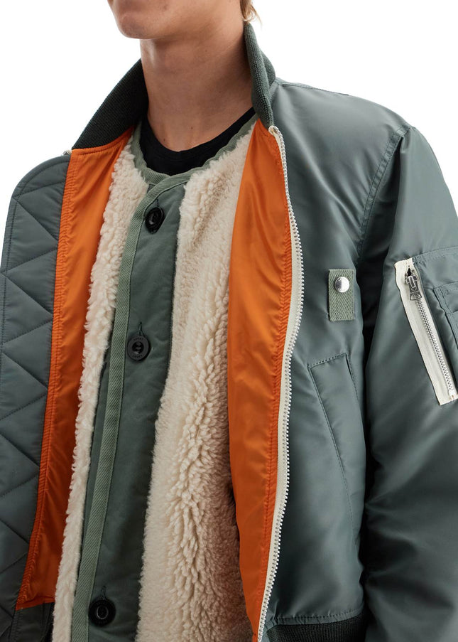 Sacai layered hybrid bomber jacket