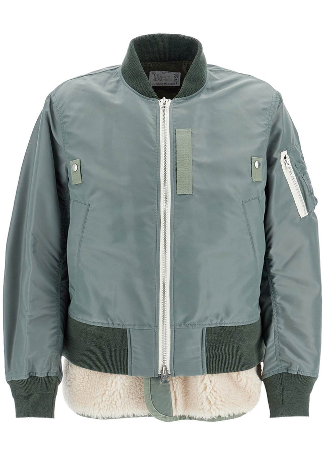 Sacai layered hybrid bomber jacket